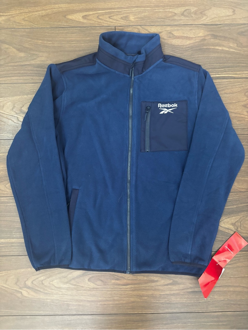 Reebok Navy Zip-Up Fleece Jacket with Chest Pocket